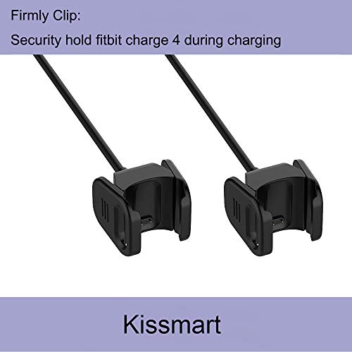 Kissmart Compatible With Fitbit Charge 4 Charger, Charging Cable Cord For Fit Bit Charge 4 Smart Wristband (2Pack, 1.8Ft & 3.3Ft) #TOP2