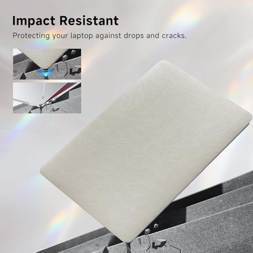 Funut for MacBook Pro 13 inch Case M2 2024 2023 2022 2021-2016 A2338 M1 A2251 A2289 A2159 A1989 A1708 A1706,Elegance Vintage Leather Plastic Hard Shell Case & Keyboard Cover, Beige by FUNUT - Image 4