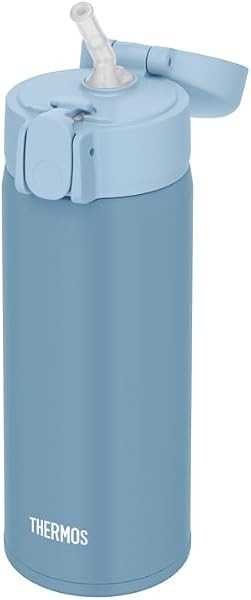 サーモス 水筒 真空断熱ストローボトル 410ml アッシュブルー 子供用 通園通学 保冷専用 FJV-400F ASB アッシュブルー 410 ml - 4