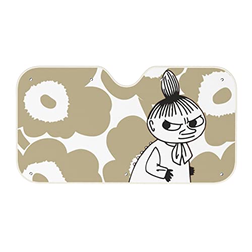 Jan マリメッコ ムーミン リトルミイ 車 サンシェード 日除け フロントサンシェード 軽自動車 遮光 断熱 防熱 Uvカット 吸盤8個付 Wesky 春夏秋冬用 オールシーズン 簡単取り付け 人気 車用品 キャラクター かわいい 雑貨 130 70 140 76 Janコード検索