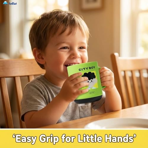 Image of FunBlast Milk Mug for Kids - 450 Ml; Unbreakable Mug for Kids, Milk Mugs for Kids Unbreakable - Milk Drinking Cup for Kids (City Boy)