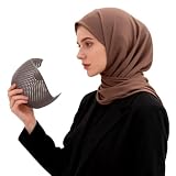 ZZUOMS 2 Pcs Non-Slip Hair Grip Band, TPEE Elastic Headband for Women Hijab, Hair Tamer for Flyaways, Lightweight Hairs Hold (Not Hijab Fabric) for Under Scarf, Daily/Prayer/Sports(Dark Brown)