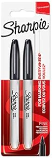 SHARPIE Permanent Markers Fine Tip Black Pack of 2