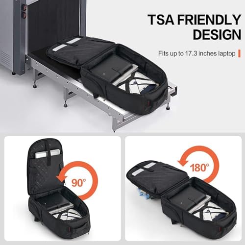 OIWAS Travel Rolling Backpack with Wheels, 17.3 inch Wheeled Laptop Backpack with Wheels for Adults, Carry on Luggage Business Roller Computer Bag Work Trolley Suitcase 36L Men Women Black2