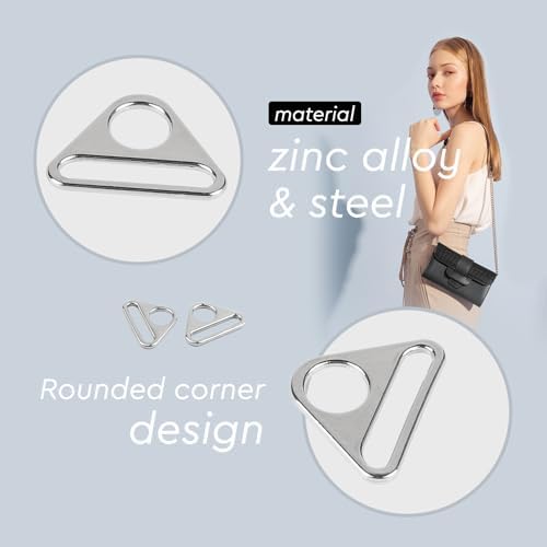 XianzhanEU Lot De 40 Anneaux En D De 38 Mm - Ajusteurs Triangulaires En