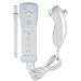 Wii Controller,Yudeg Wii Remote and Nunchuck Controllers with Silicon Case for Wii and Wii U（not motion plus） (White)