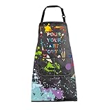 MBMSO Painting Artist Apron with Pockets Artist Painter Gifts Art Lover Gift for Art Teacher Student Painter Apron Waterproof (Pour Your ART Out Apron)