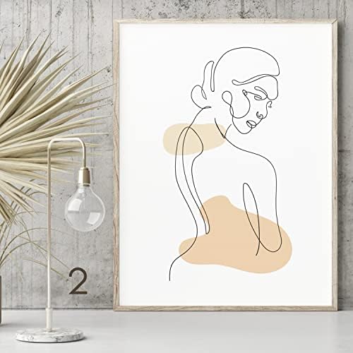 State Media Vision Abstract Women's Line Art Wall Art Set Of 3 - Hand Drawn Female Line Drawing Body Art A4 Unframed Poster Perfect For Living Room or Bedroom Decor
