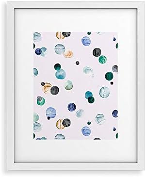 Deny Designs Ninola Designs Framed Art Print, White Modern (8" x 10"), Polka Dots Blue