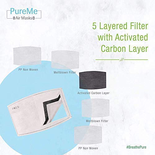 Image of PureMe Unisex Linen Reusable Cloth Mask without Valve (Summer Blue, Standard Size)