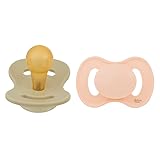 Lullaby Planet Schnuller Set - Nachhaltige Baby Schnuller aus Naturlatex - Zwei runde Beruhigungssauger in Kirschform 0-6 Monate, Größe 1 - BPA-freier Baby-Nuckel in Lake Green und Alabaster