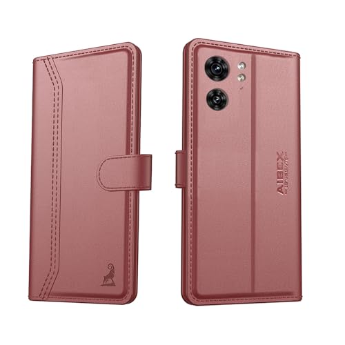 Image of AIBEX Compatible for Motorola Edge 40 Neo Flip Cover Leather Finish | Inside TPU with Card Pockets | Wallet Stand | Complete Protection Flip Case - Brown