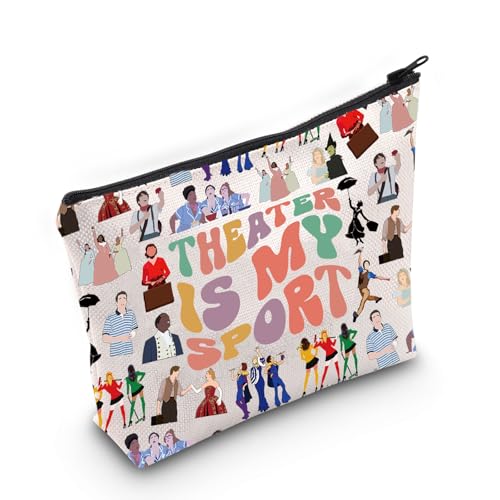 TOBGBE Musical Character Broadway Musical Merchandise Zipper Makeup Bag Broadway Cosmetic Bag for Theater Lovers (Broadway Bag CA)