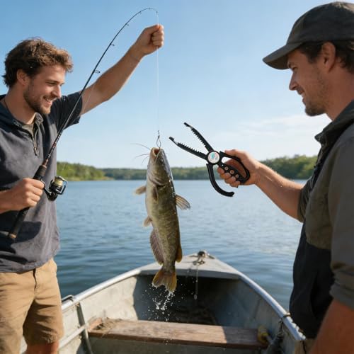 Grippe-poisson ergonomique pour sécuriser la prise des truites et poissons-chats