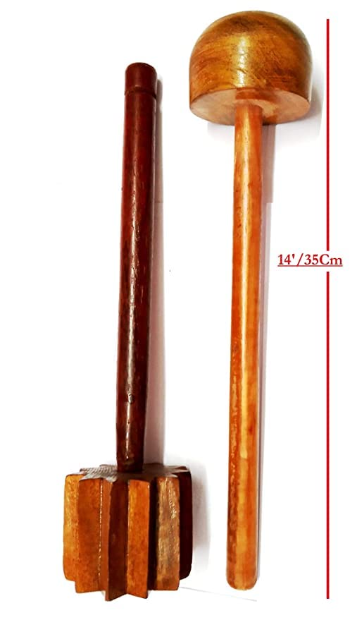Subaa Traditional Combo Wooden Hand Masher/Dal/Lassi Ghotni/Dal Ghotni. - Image 3 thumbnail