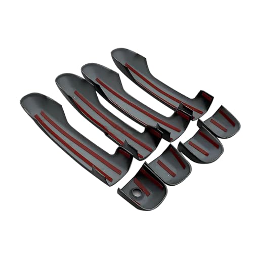 Lot de 6 housses de poignée de porte extérieure pour T5 T6 Transporter Caddy noir brillant