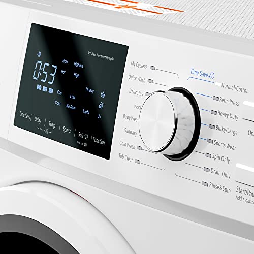 Image of KoolMore 24 inch Front Load Washing Machine, 2.7 Cu. Ft., Space Saving Unit with 20-Minute Quick Wash, 12 Washing Cycles, Quiet Inverter Motor [White] [120V] (FLW-3CWH)