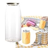 200er-Packung Einweg-Dosenverschlussbecher aus PET-Kunststoff mit Aluminiumdeckeln – auslaufsicher, Saftflaschen mit Deckel – wiederverschließbare Becher für Smoothies, Bubble Tea und Eiskaffee 650ml