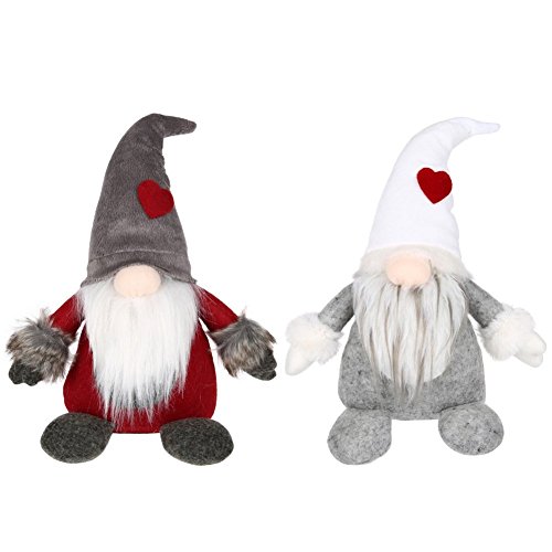 Adarl Handmade Swedish Tomte,Denmark Norway Nisse,Christmas Figurines Santa Gnome Plush Doll Present For Holiday Xmas Decorations,Grey C #TOP3
