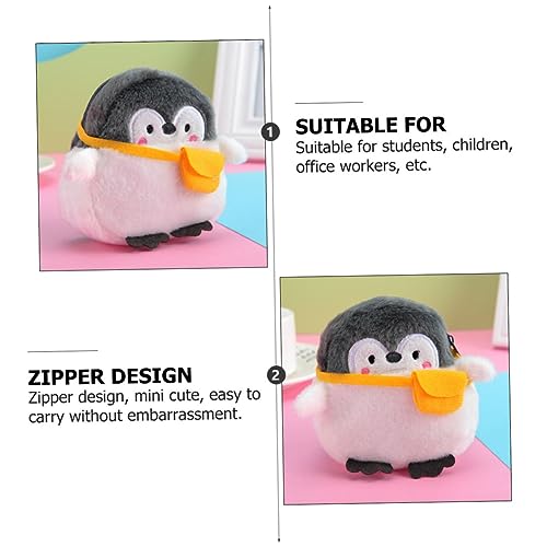 2pcs Cartoon Penguin Coin Lady Makeup Bag Earphone Pouch Coin Storage Container3