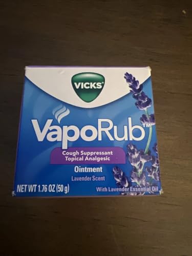 Vicks VapoRub Cough Suppressant Topical Analgesic Ointment Lavender Scent - 1.76 oz jar Pack of 4