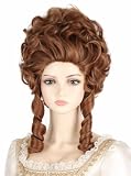 Lucoacos Light Brown18th Century Colonial Wig for Adult Women Victorian Queen Cosplay Wig