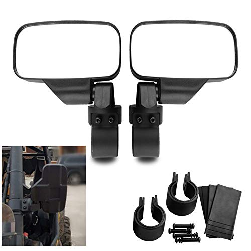 MKING UTV All Terrain Off-road Vehicle Motorcycle Refitted Rear-view Mirror, Wide Field of View Mirror, Applicable to Any UTV with 1.75\"or 2\" Round Pipe Roll Cage - Thumbnail 2