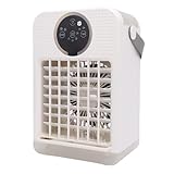 Hamwesh Aire Acondicionado Portátil, Enfriador de Aire Evaporativo con Tanque de Agua de 700 Ml, Control Remoto, Luz que Cambia de 7 Colores, 3 Configuraciones de Velocidad, Ventilador de