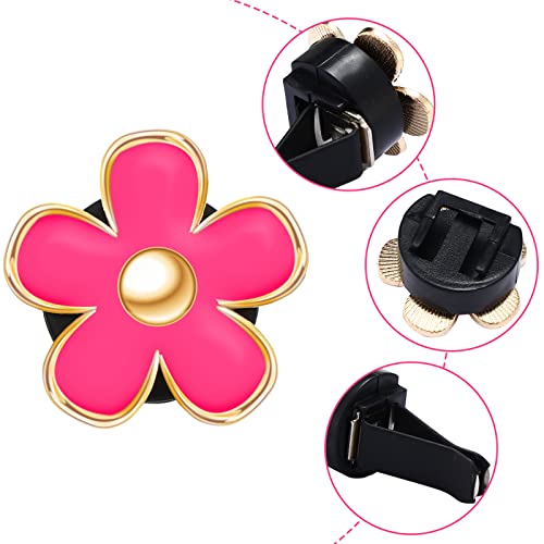 Image of Frienda 6 Pcs Daisy Flower Air Vent Clip Accessories Air Conditioning Outlet Clip Car Air Freshener Dashboard Accessories Charm Car Inter Decor(3 cm, 3.3 cm,Red, Pink, Black)
