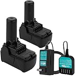 Creabest-2Pack-108V-12V-3000mAh-Lithium-Ion-Battery-Compatible-with-Hitachi-Cordless-Power-Drill-Tools-BCL1015-BCL1015S-331065-329370-and-Include-One-Charger