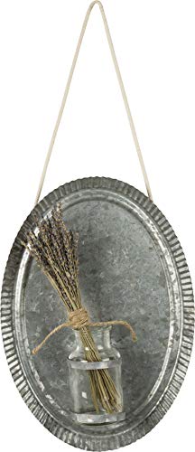 Primitives-by-Kathy-Wall-Vase-Handmade-Galvanized-Metal-and-Glass-Vase-for-Home-Decor-Farmhouse-Style-Wall-Shelf Primitives by Kathy Wall Vase Handmade Galvanized Metal and Glass Vase for Home Decor Farmhouse Style Wall Shelf
