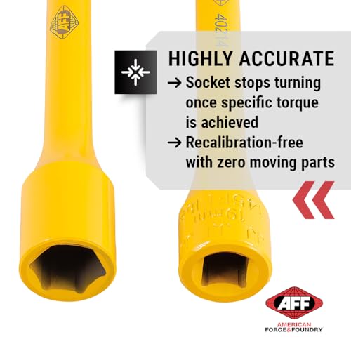 Image of AFF Torque Limited Socket, 1 /2 inch Drive, 19mm, 145 ft /lbs, Honey Yellow, 40214