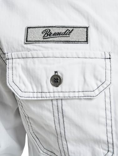 Brandit Luis Vintage Shirt Long Sleeve, Uomo, White, 4XL - 6