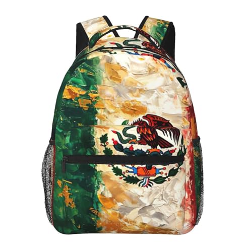 Sac à dos léger drapeau mexicain américain résistant en toile pour soulager vos épaules