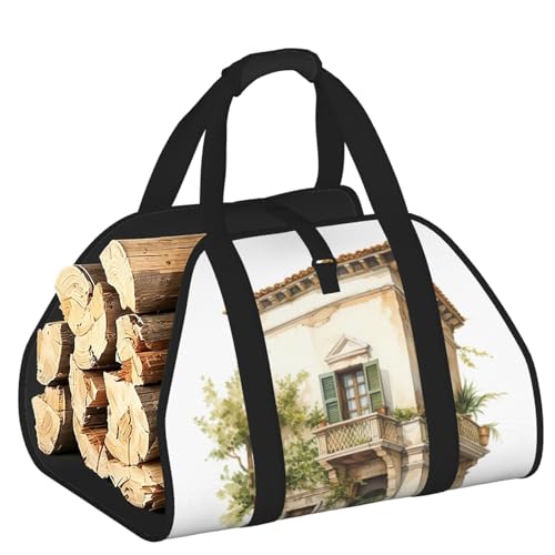 Sac en toile pour bois de chauffage et accessoires poêle de luxe