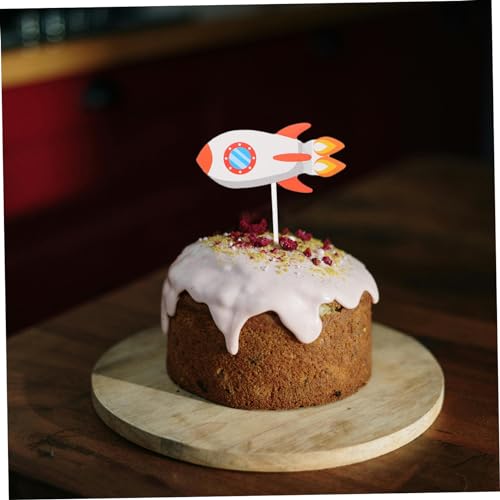 Abaodam 3 Partidas inserção de bolo decoração de cupcake de astronauta picaretas de bolo do espaço s