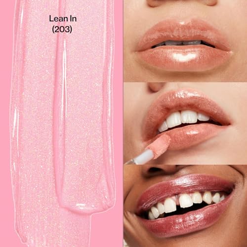 Image of Revlon Super Lustrous The Gloss, Non-Sticky, High Shine Glossy Finish, Lightweight Moisture Enriched With Agave, Moringa Oil Capuacu Butter - Lean In(203), 3.8ml (Pack of 2)