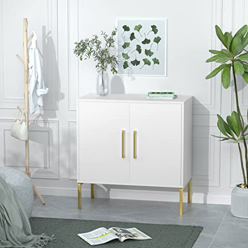 Lynsom Storage Cabinet With Doors, Free Standing Living Room Cabinet, Modern Wood Buffet Sideboard For Kitchen, Bedroom, Hallway, Entryway, Office, White #TOP2