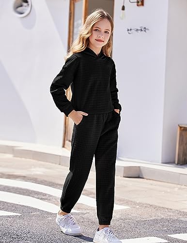 Arshiner Girls 2 Piece Pullover Hooded Sweatshirt and Sweatpants Sets Long Sleeve Athletic Casual Outfit 2 41WkagW9fsL. AC