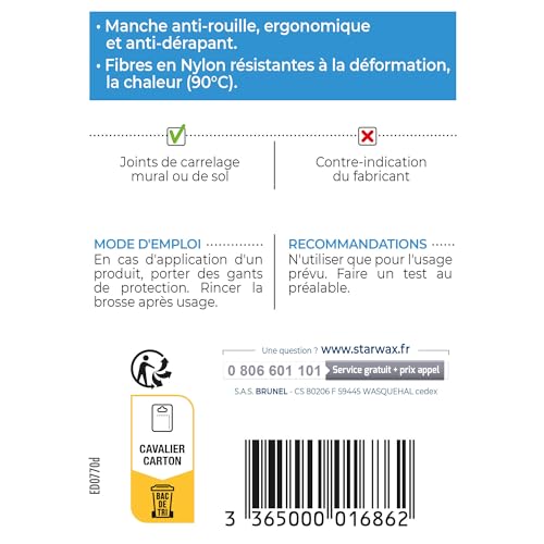 STARWAX Fugenbürste - Ideal zum Putzen von Fliesenfugen, Winkeln und Ecken Dank des schmalen Kopfes - Ergonomischer Griff - Anti-Rost