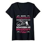 Damen Prinzessinnen Kommen Nicht Im Kleid Im Eishockey Trikot T-Shirt mit V-Ausschnitt