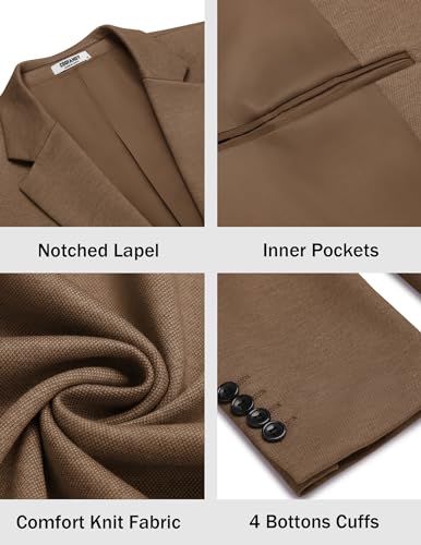 Image of COOFANDY Men's Casual Knit Blazer Two Button Lightweight Sport Coats Suit Jacket