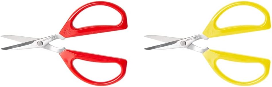 Joyce Chen Original Unlimited Kitchen Scissors All Purpose Dishwasher Safe Kitchen Shears With Comfortable Handles, Red and Yellow