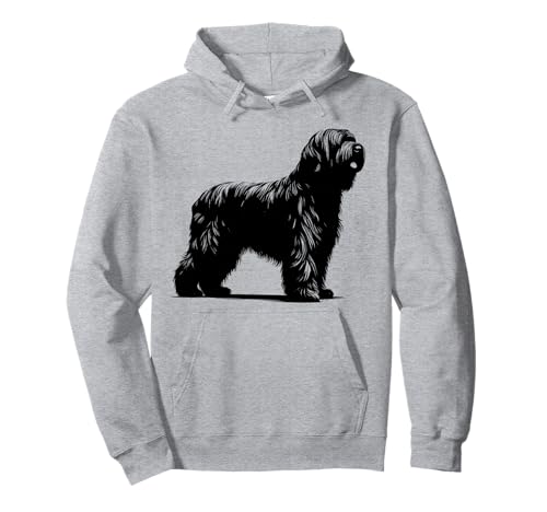 Monochromatischer Briard mit Hundemotiv Pullover Hoodie