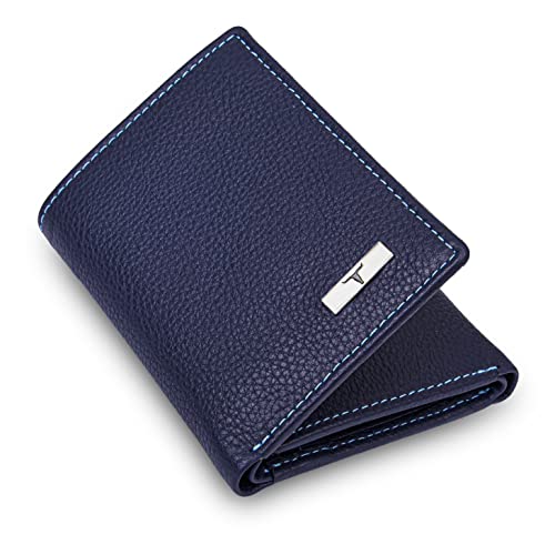 Image of URBAN FOREST Travis Blue Leather Wallet for Men