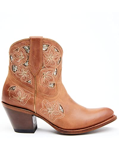 Shyanne Women's Lily Fashion Booties Round Toe Cognac #TOP1