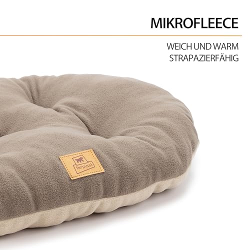 Ferplast Hundebett Katzenbett Huindekissen Relax Microfleece 45/2 Wattiertes Weiches Microfleece Waschbar Taupe