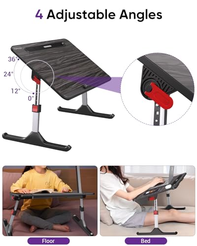 Image of NEARPOW Laptop Bed Tray Desk with LED Desk Lamp, Foldable Couch Bed Table