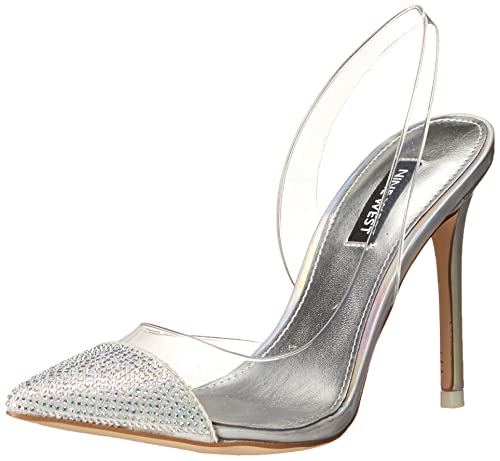 Nine West Women's Francin3 Pump, Clear/Silver, 11 #TOP12