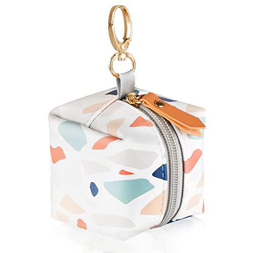 Image of Baby Pacifier Case with Clip, Baby Pacifier Holder Pouch Box for Diaper Bag, Holds 2 Pacifiers for Travel Outdoor Activities, Small Baby Utensils,Colorful Stone